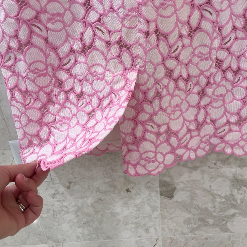 BOUTIQUE MOSCHINO {8} Pink Lavender Dress Cap Sleeve Fitted - Picture 7 of 10